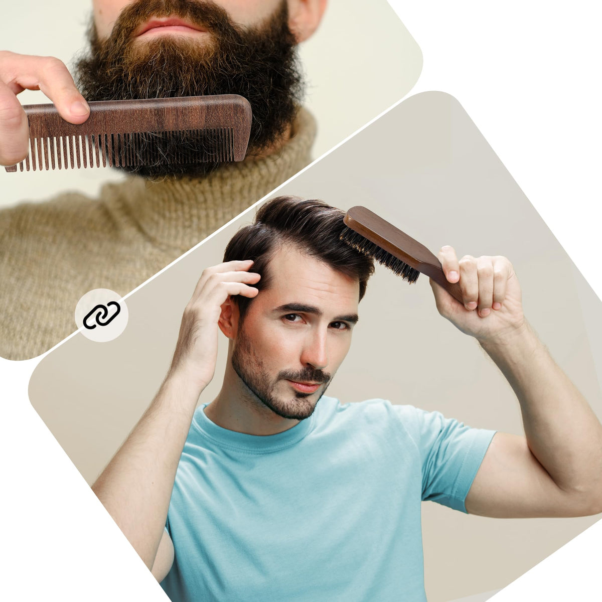 Close-up of Gainwell wild boar bristles distributing natural oils into hair.