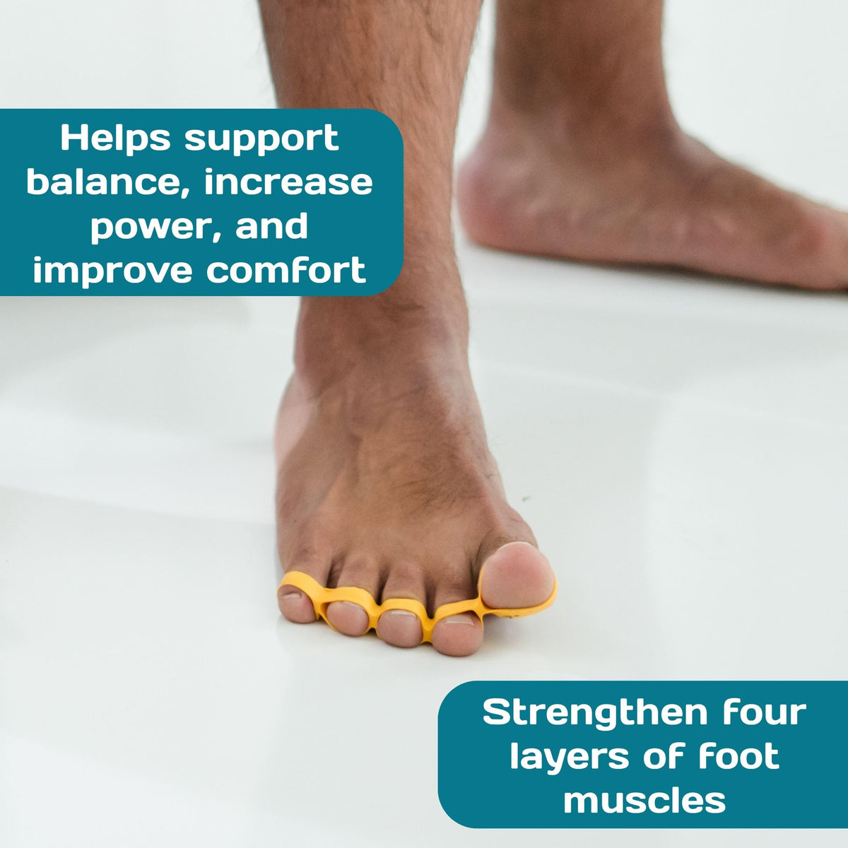 Gait Happens toe strengtheners blue level facilitates medium resistance for steadier steps.