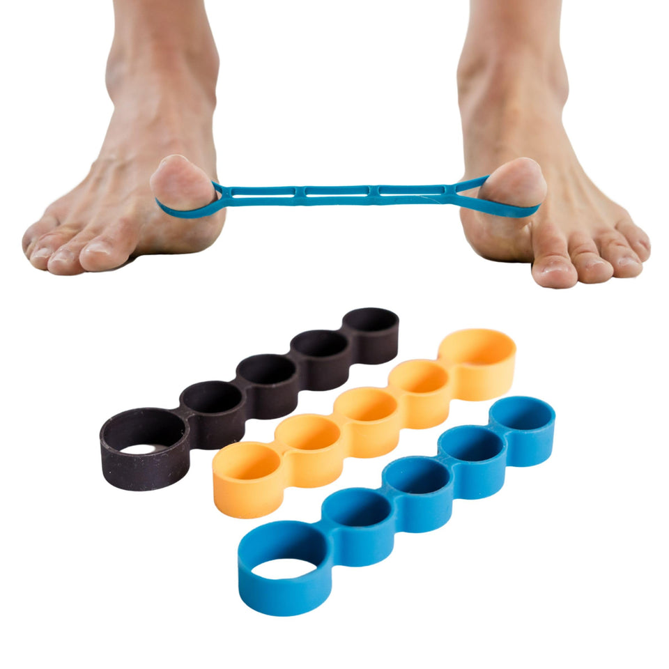 Gait Happens toe strengtheners set for home use builds foot strength and balance.