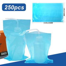 Gakonp wash bottle bag blue on bottle demonstrates full coverage for hygiene