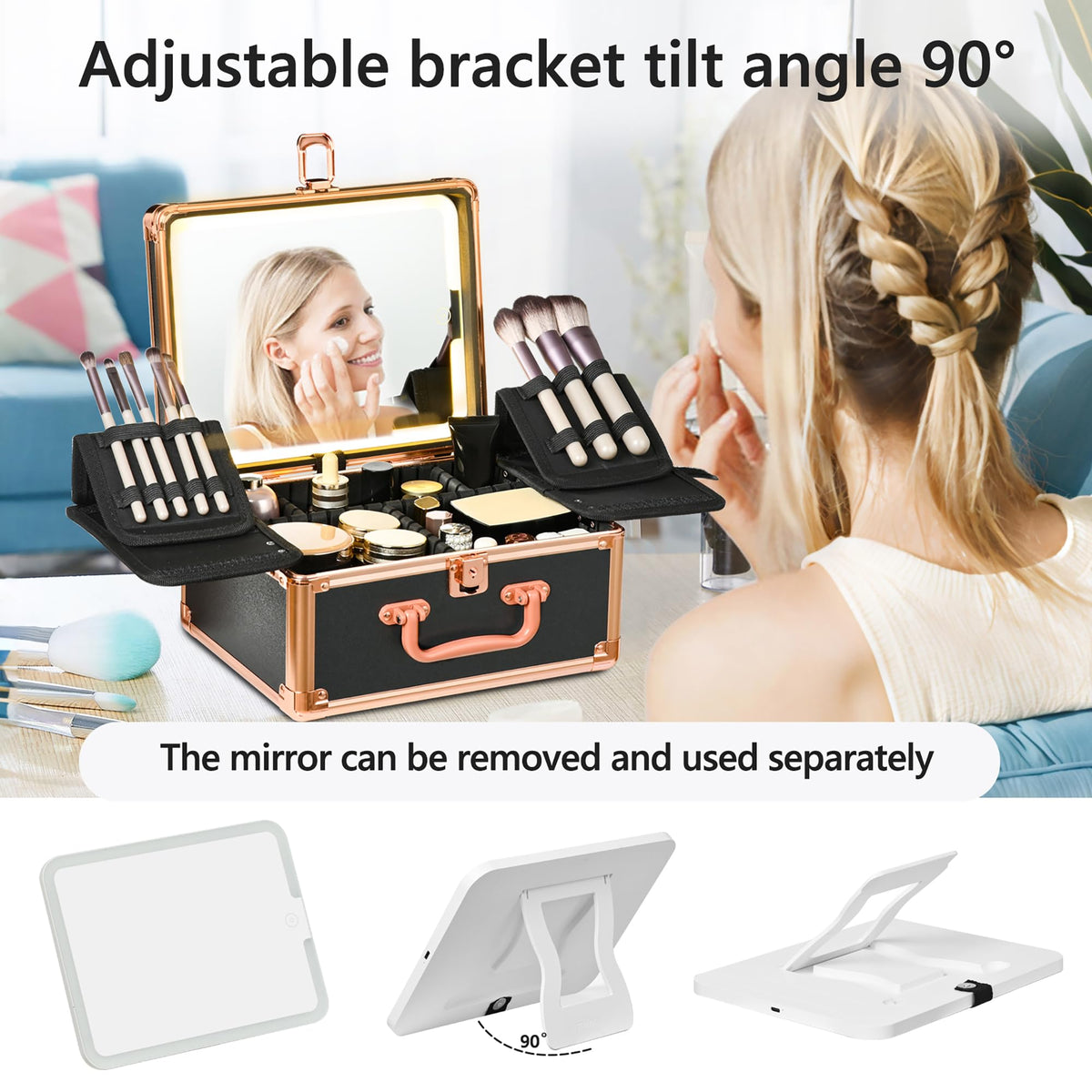 GALHUBIS customizable storage dividers keep cosmetics neatly separated.