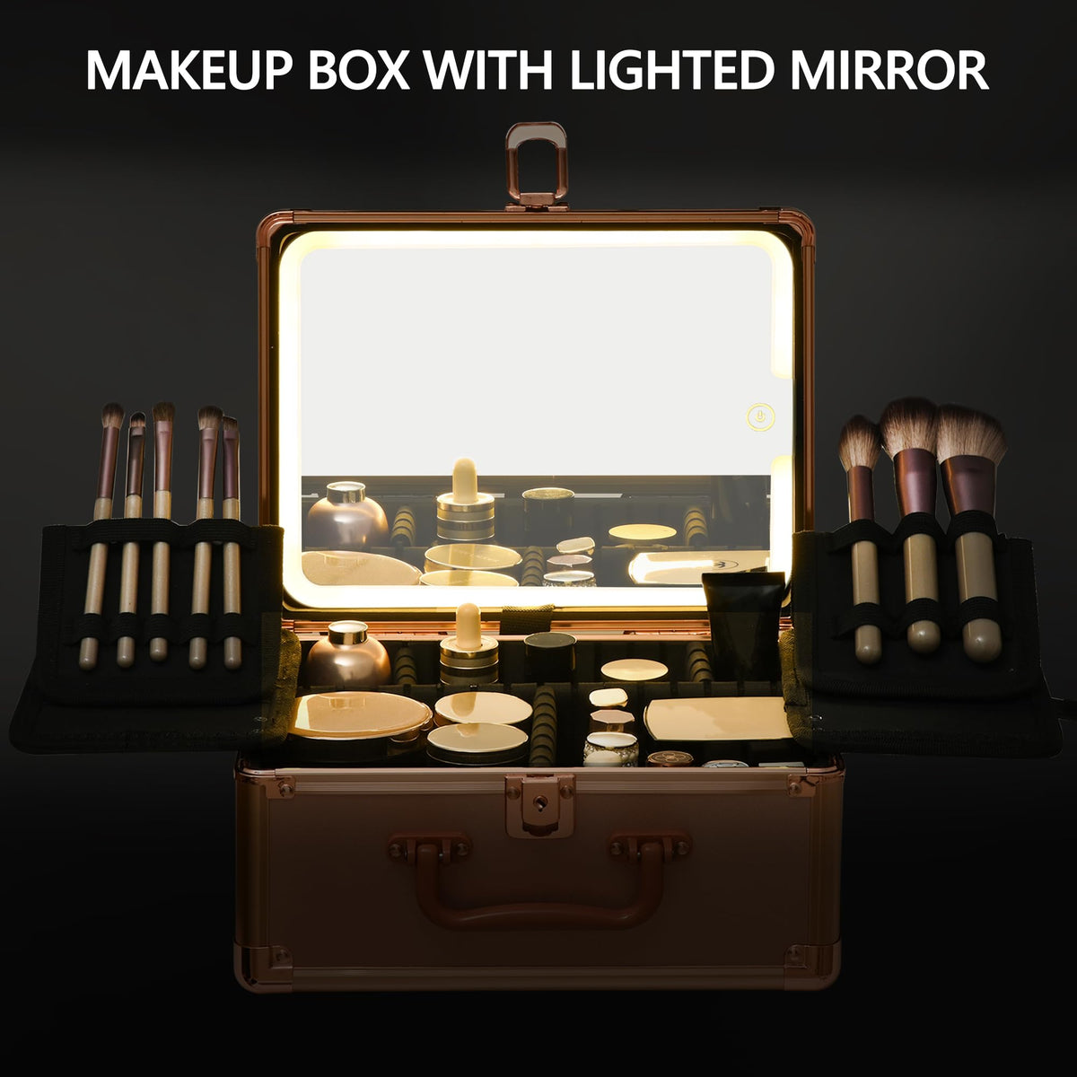 GALHUBIS detachable LED mirror usable on desktop or in a bag