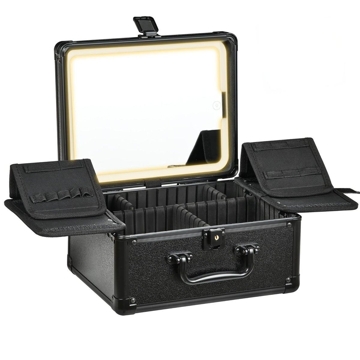 GALHUBIS makeup case with detachable mirror for desktop use and on-the-go touchups
