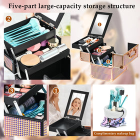 GALHUBIS makeup case organizer waterproof materials protect contents against splashes and dust.