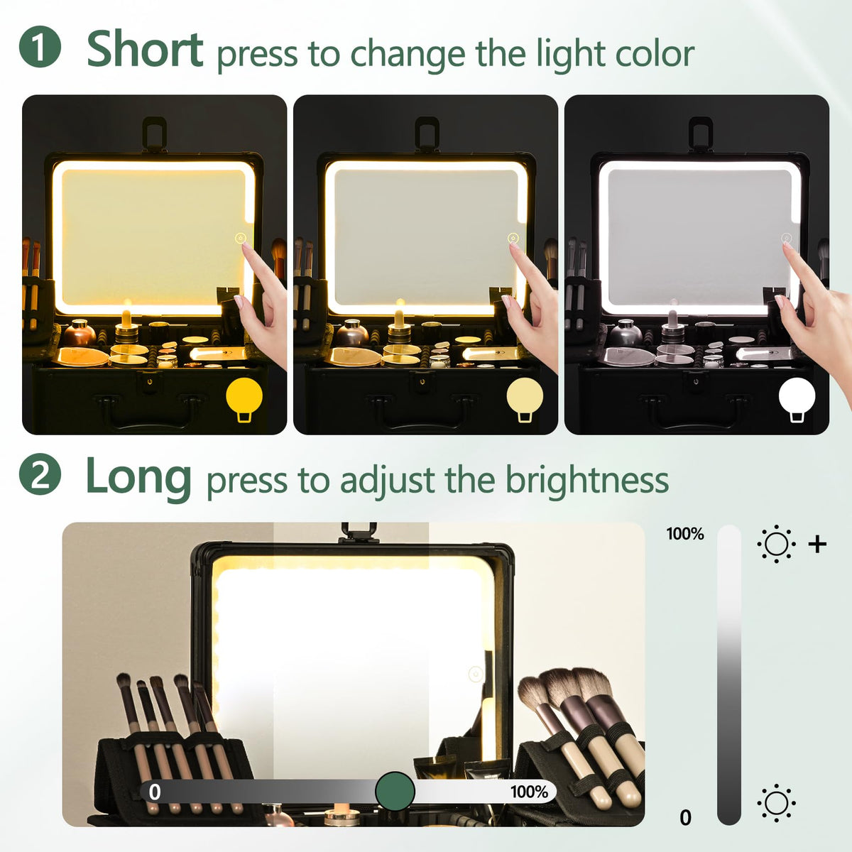 GALHUBIS makeup case shockproof foam cushions cosmetics during transit