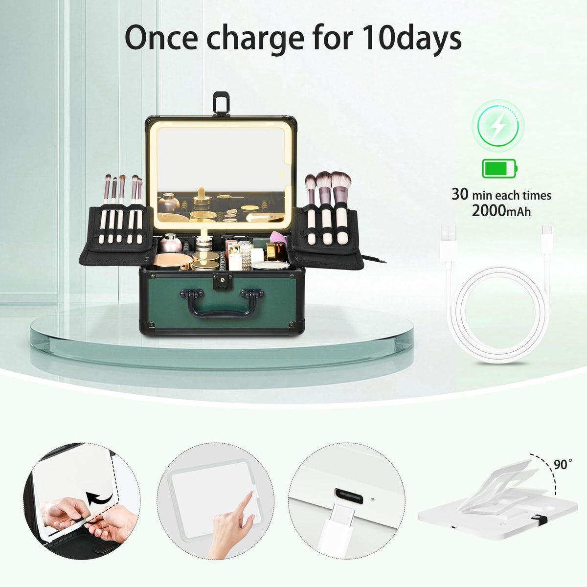 GALHUBIS compact, travel-friendly makeup case fits easily in bags