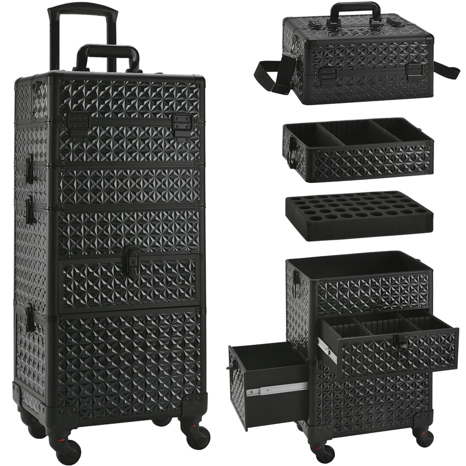 GALHUBIS makeup train case with modular design for easy customization and organization.