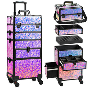 GALHUBIS makeup train case with drawer keeps essentials neatly organized.