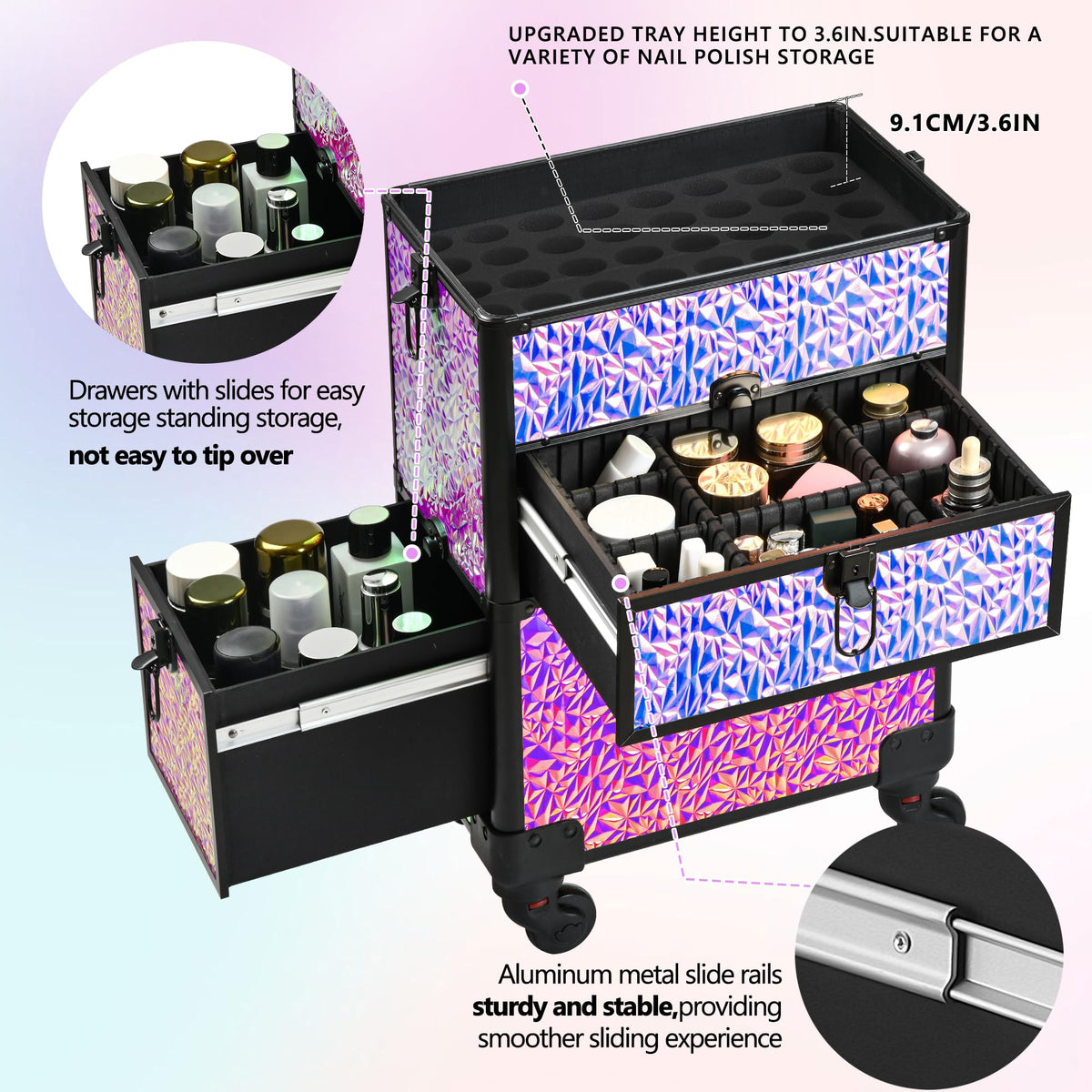 GALHUBIS middle tray includes adjustable dividers for flexible storage.