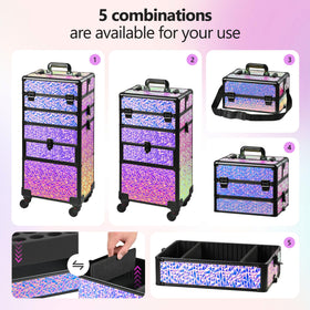 GALHUBIS top compartment with handle enables portable touch-ups on the go.
