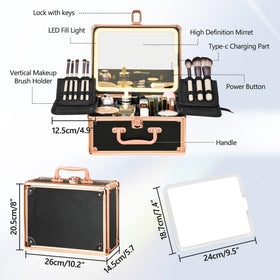 GALHUBIS waterproof interior protects cosmetics inside the case.