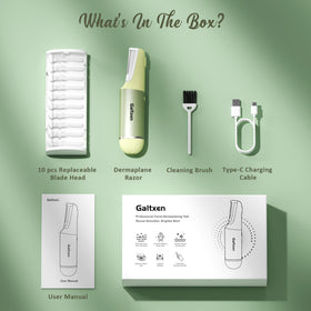 Galtxen dermaplane razor 1 year warranty for added confidence.