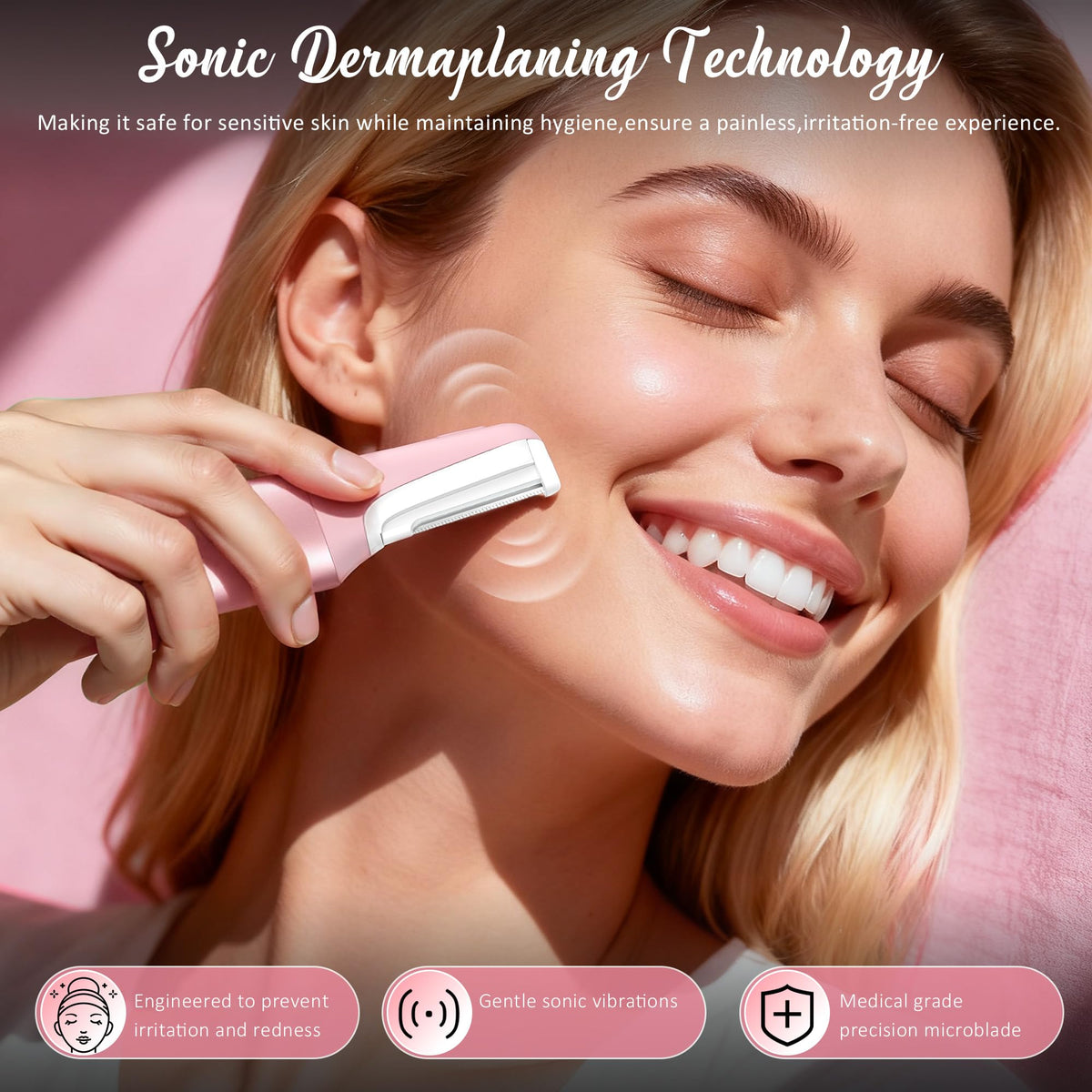 Galtxen Dermaplane Razor LED light aids precise glides.