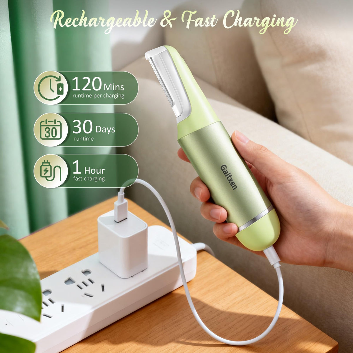 Travel case and charger for the Galtxen dermaplane razor easy portability.