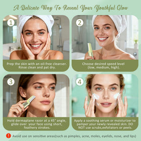 Rechargeable battery enabling cordless use with the Galtxen dermaplane razor.