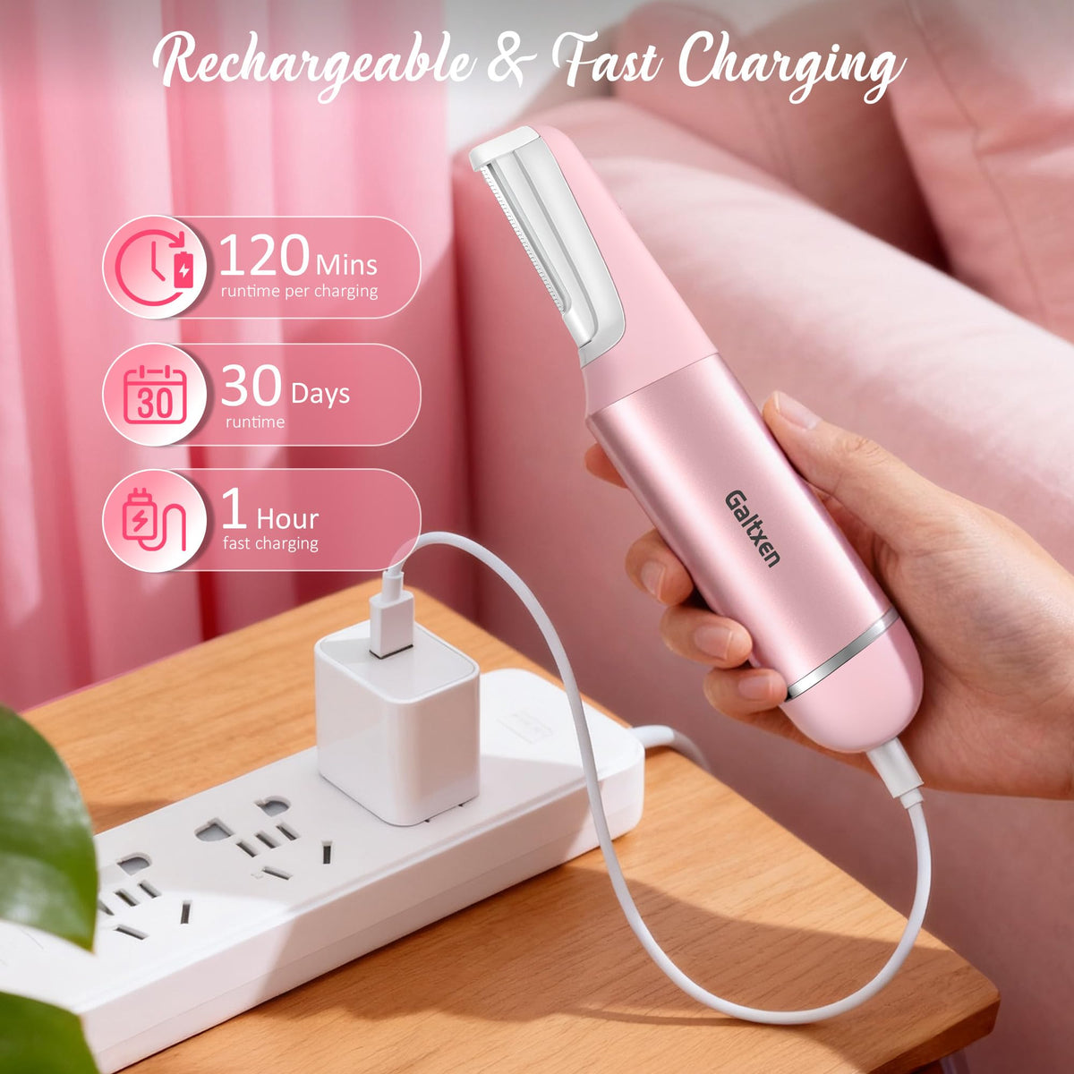Galtxen Dermaplane Razor rechargeable battery for cordless use.
