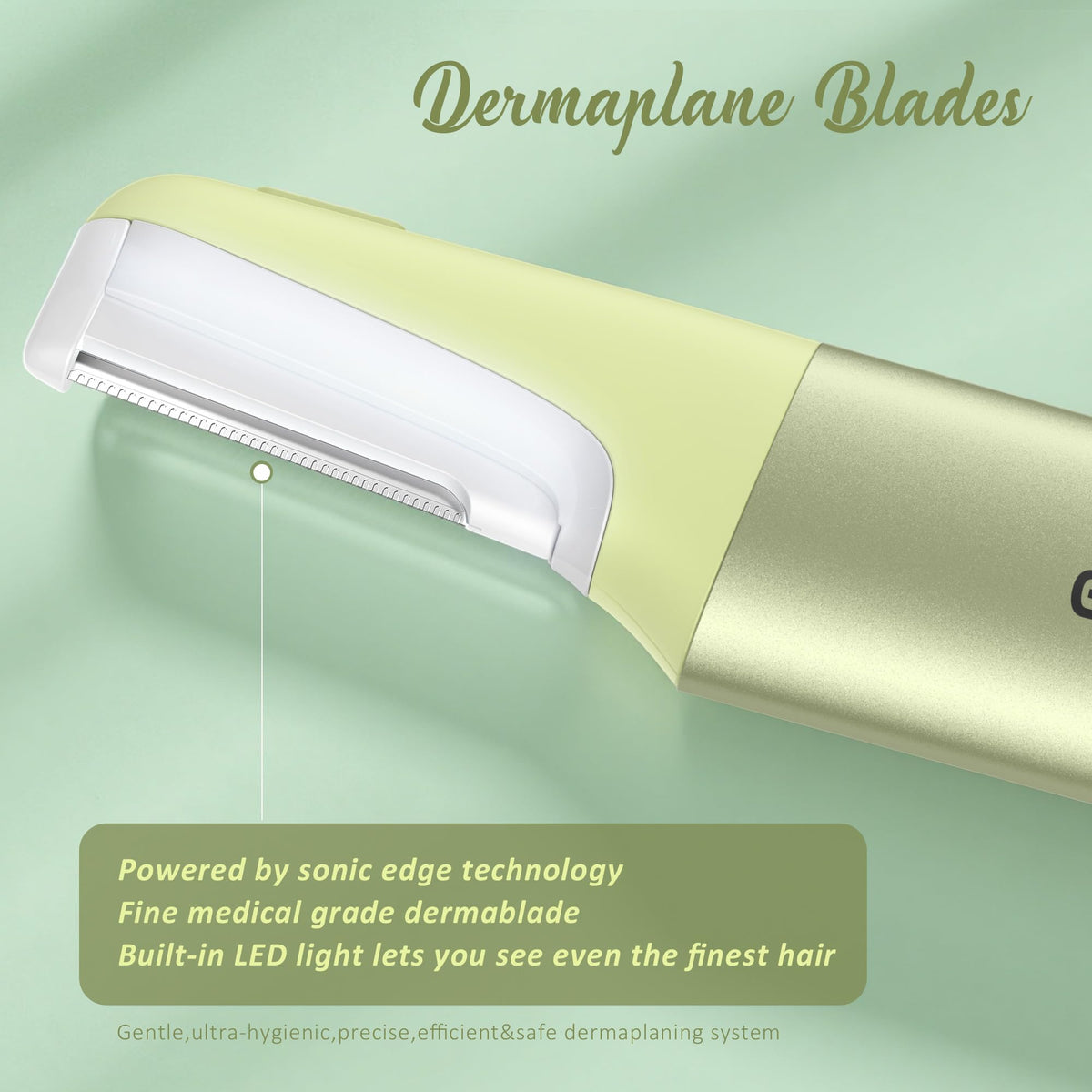Compact travel friendly design of Galtxen dermaplane razor for on the go glow.