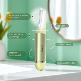 Three speeds on Galtxen razor for customized dermaplaning comfort.
