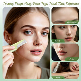 Galtxen sonic dermaplane razor with LED light for precise peach fuzz removal.