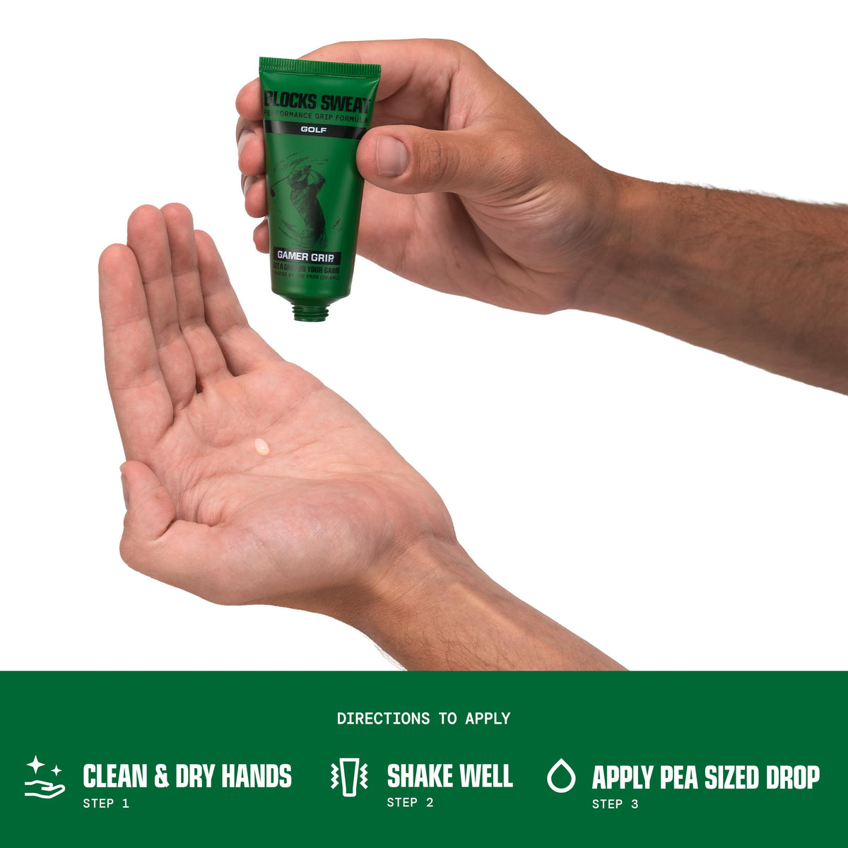 Gamer Grip Golf Cream on a golf club grip area to improve feel.