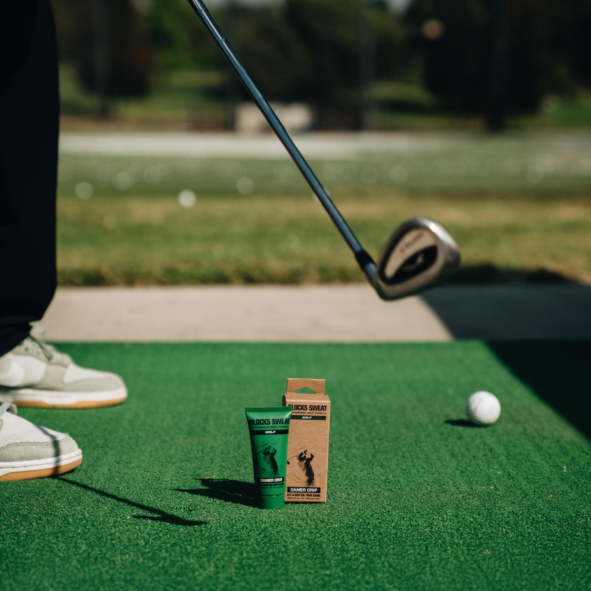Gamer Grip Golf Cream used during training sessions for grip support.