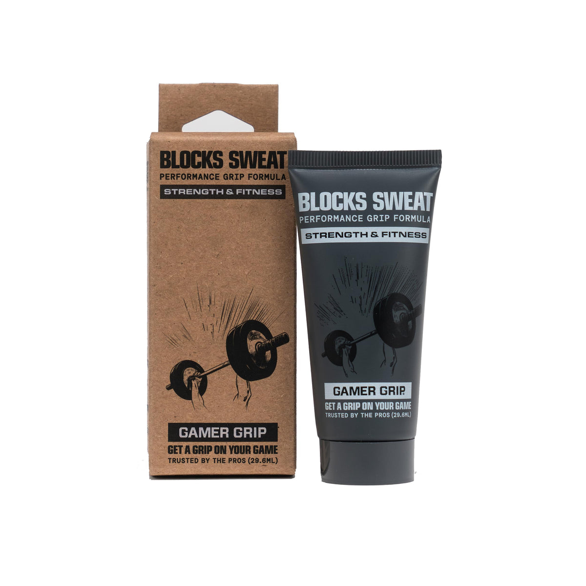 Gamer Grip sweat-block cream bottle for dry, secure hands during workouts.