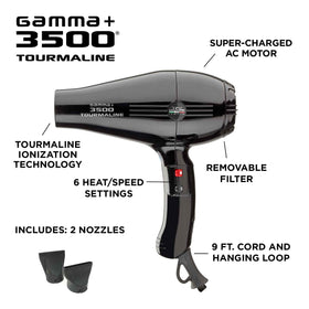 GAMMA+ 3500 nozzle attachment demonstrates precise airflow for versatile styling