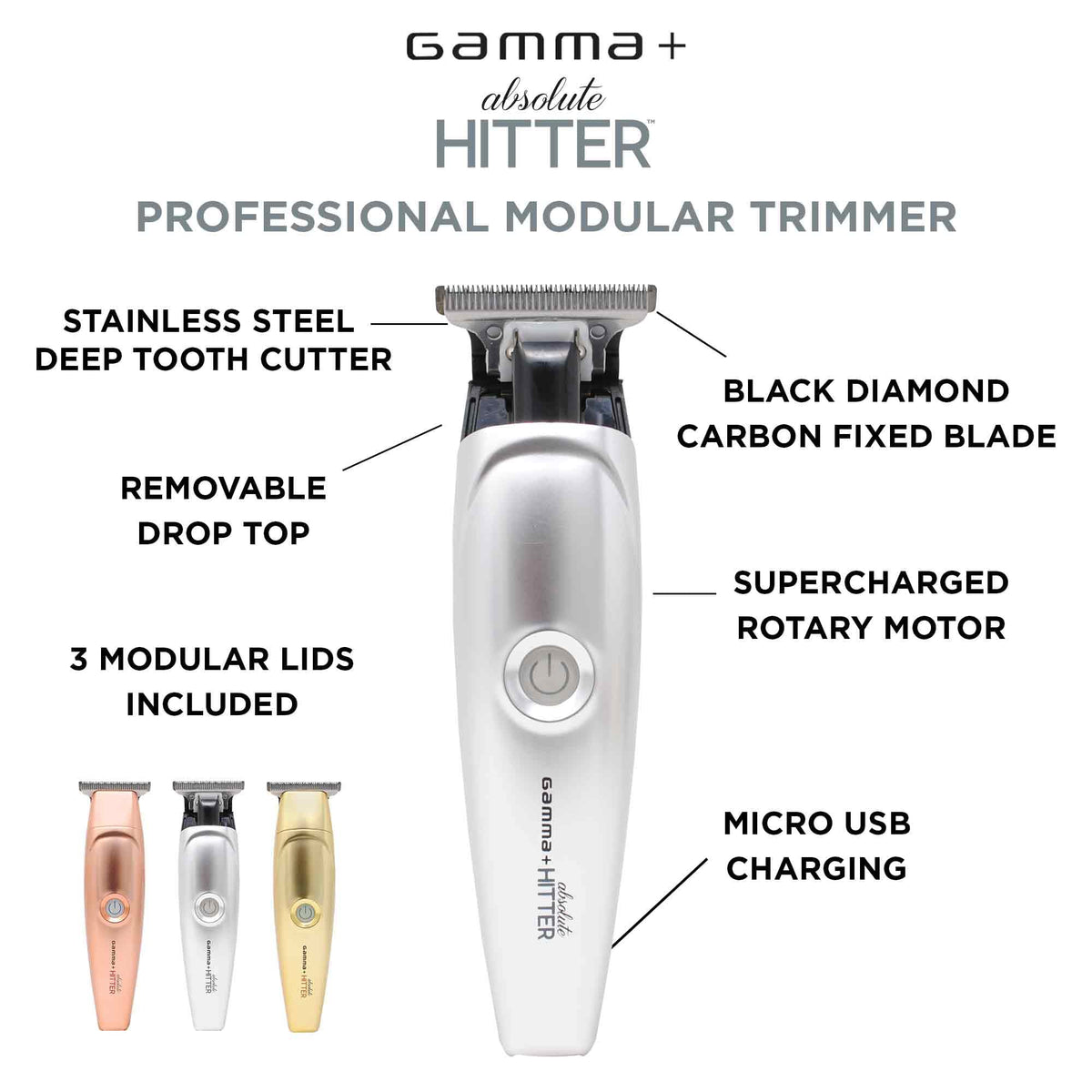 Gamma+ Absolute Hitter DLC blade for ultra-close, durable cuts