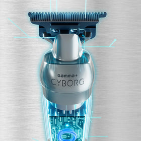 GAMMA+ Cyborg Pro blade assembly for clean, professional edges.