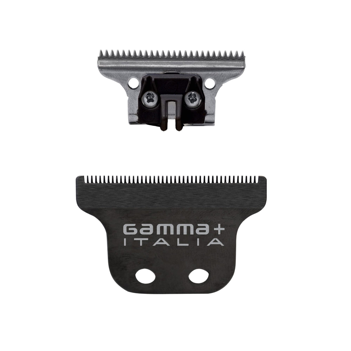 GAMMA+ replacement blade edge close-up with DLC coating for precise grooming