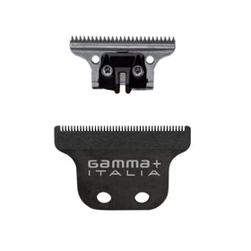 GAMMA+ replacement blade edge close-up with DLC coating for precise grooming