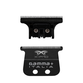 Gamma Plus X-Pro fixed blade close-up showing rust-resistant carbon blade for precise trims.