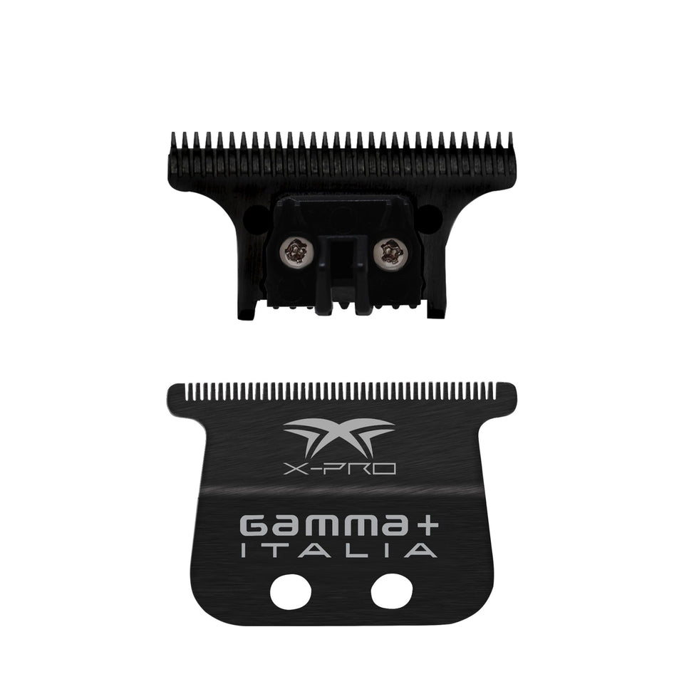 Gamma Plus X-Pro fixed blade close-up showing rust-resistant carbon blade for precise trims.