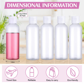 Gandeer 100 ml transparent bottles ideal for toiletries on the go.