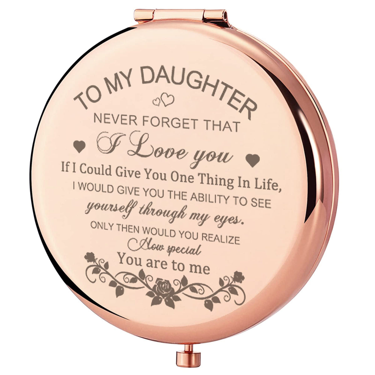 GAOLZIUY rose gold daughters compact mirror closed state, portable everyday companion