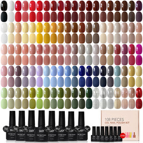 GAOY 108 Pcs Gel Nail Polish Set — diverse colors for creative at-home manicures.
