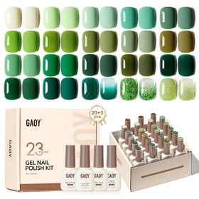 GAOY 23‑piece gel polish kit colors arranged for a wide at-home color range