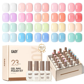GAOY 23 Pcs Jelly Gel Nail Polish Kit front view with diverse colors for DIY nails