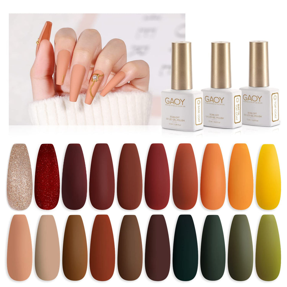 GAOY 23pcs gel nail set packaging for easy at-home manicures.