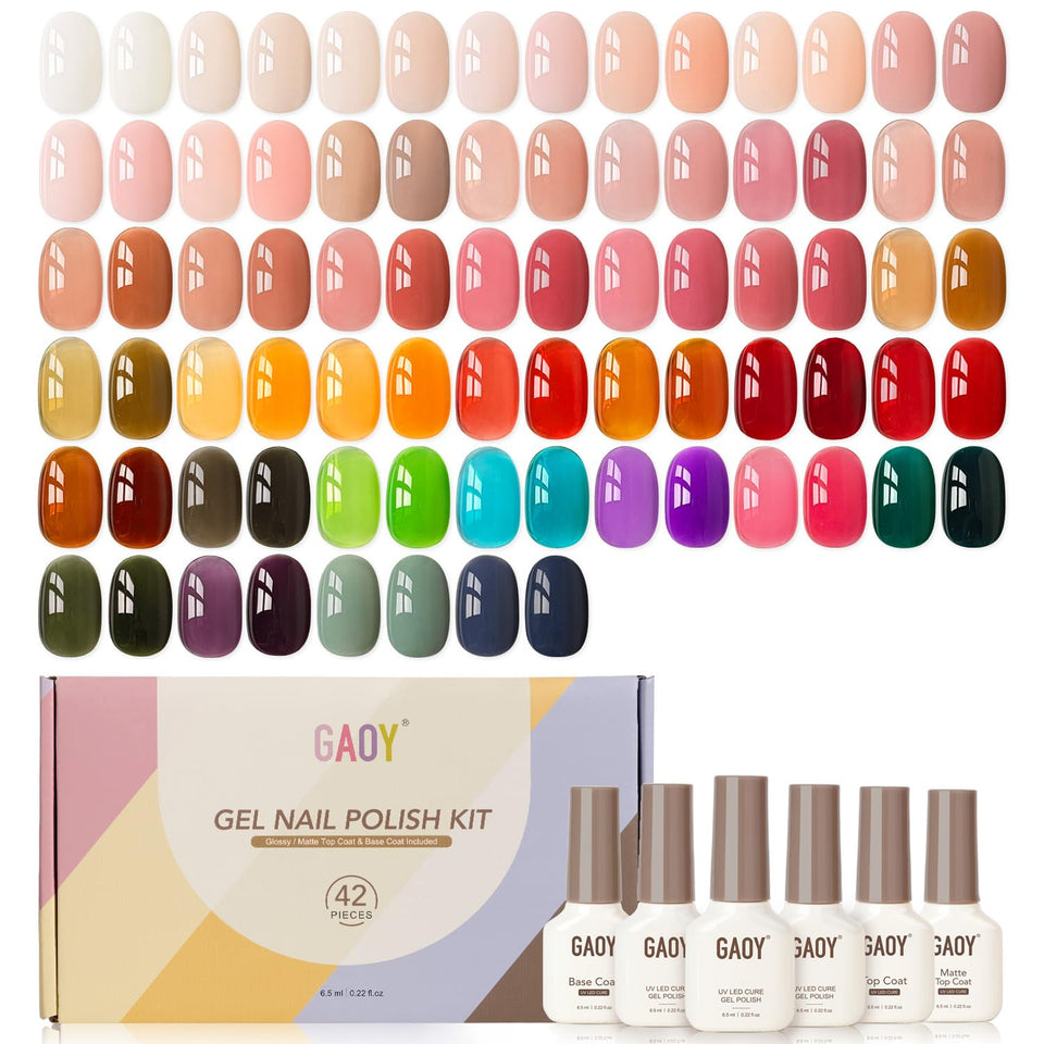 GAOY 39 shades palette showing a diverse gel polish collection for versatile at-home manicures