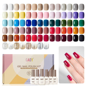 GAOY gel nail polish kit with 42 colors for versatile at-home manicures