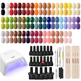 GAOY 60-pcs gel nail polish kit packaging showing an all-in-one home manicure set.