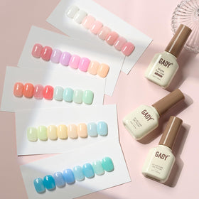 GAOY base coat bottle close-up showing adhesion and prep benefits