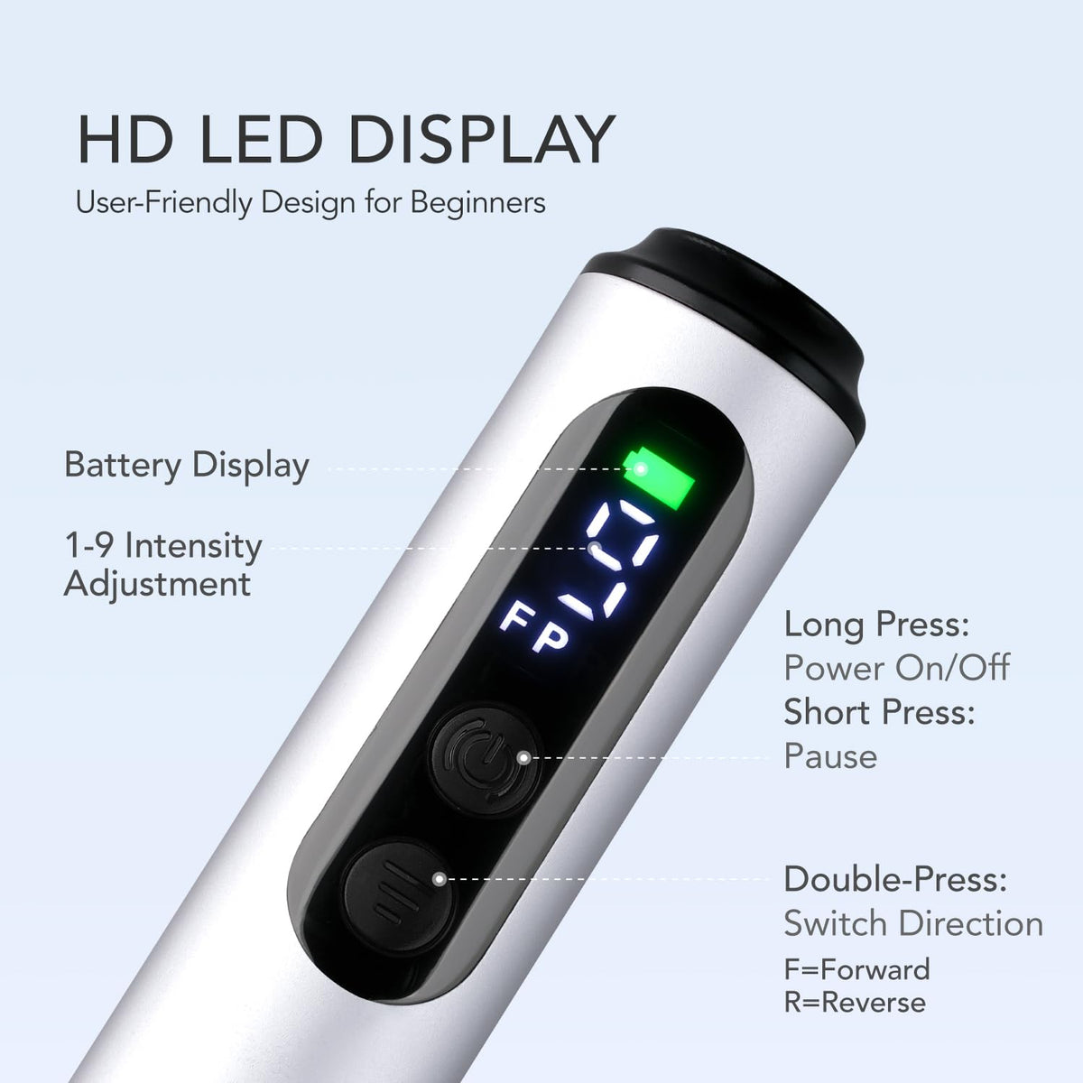 GAOY cordless nail file USB-C charging cable included for quick recharges