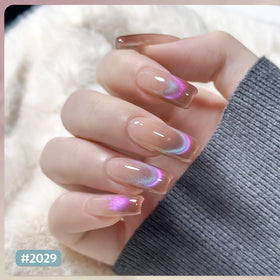 GAOY pink-green holographic glitter gel polish for shimmering cat-eye finish