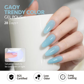 GAOY glossy top coat bottle for a high-shine gel finish