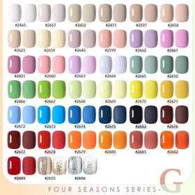 GAOY green-blue jelly nail polishes color collection for all-season styling.