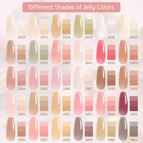 GAOY Jelly Gel color palette prepared for layered sheer to opaque looks.