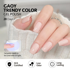GAOY matte top coat bottle creates velvety winter vibes with smooth texture.