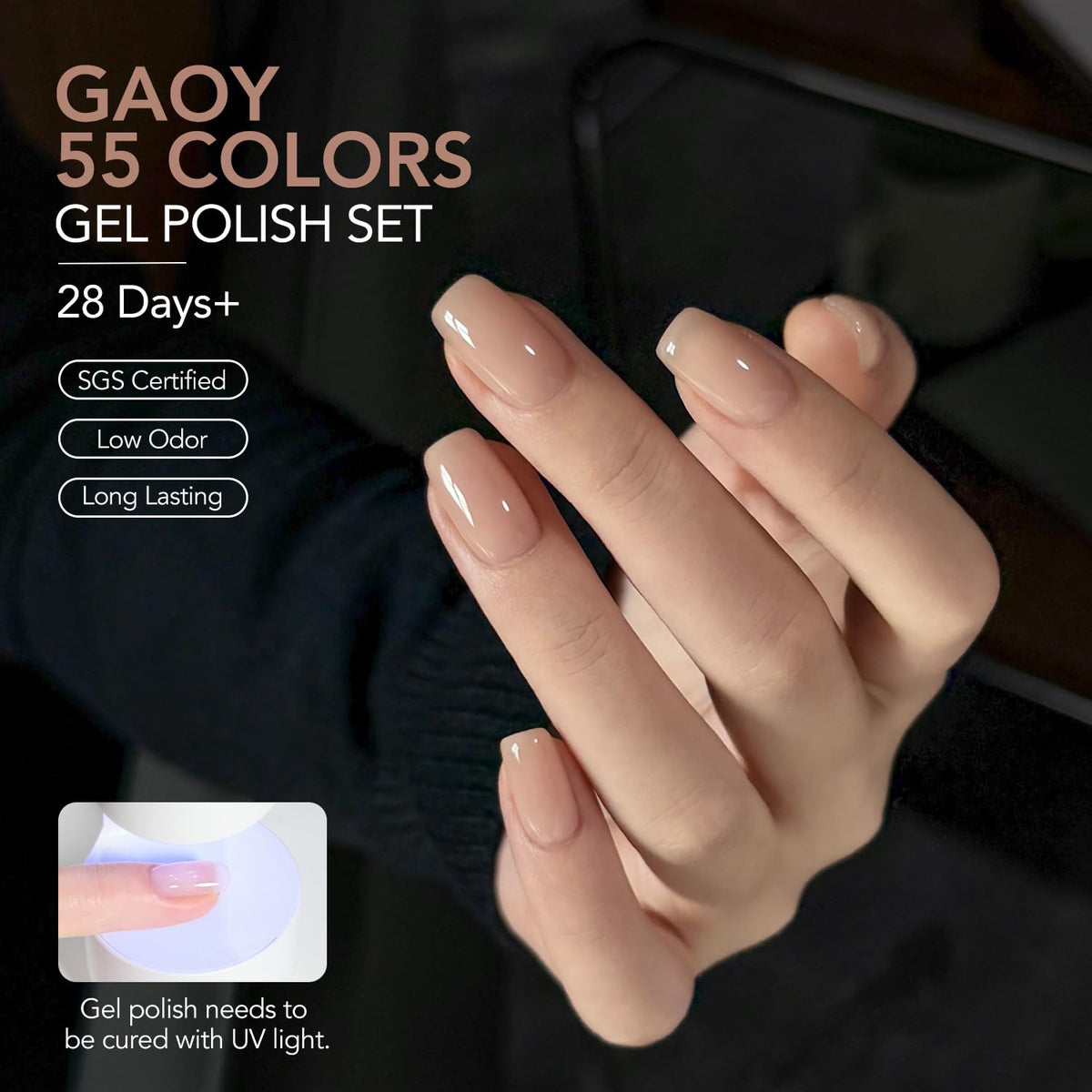 GAOY glitter top coat adds festive sparkle for nails.